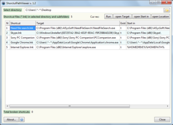ShortcutPathViewer screenshot