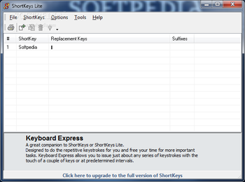 ShortKeys Lite screenshot