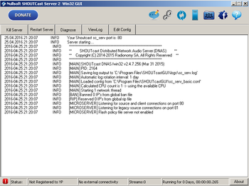 Shoutcast GUI screenshot