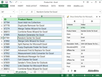 Show Entire Row screenshot