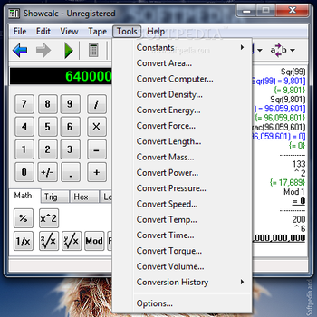 Showcalc screenshot 3