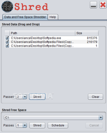 Shred screenshot
