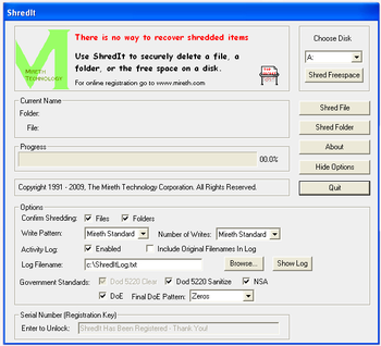 ShredIt for Windows screenshot