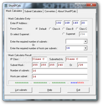 ShunIPCalc screenshot