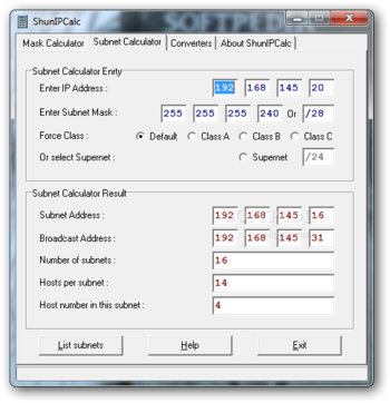 ShunIPCalc screenshot 2