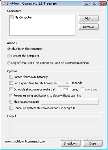 Shutdown Command screenshot