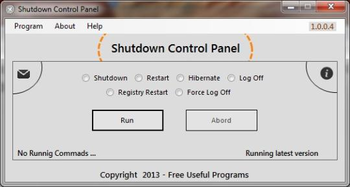 Shutdown Control Panel screenshot