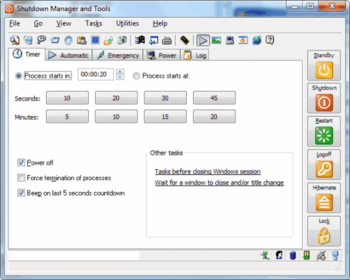 Shutdown Manager and Tools screenshot
