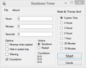 Shutdown Timer screenshot