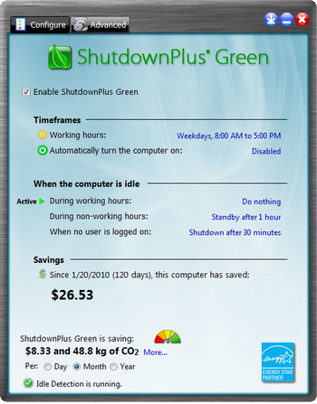 ShutdownPlus Green screenshot