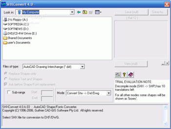 SHXConvert screenshot