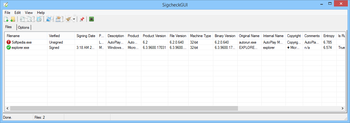 SigcheckGUI screenshot