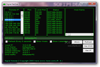 Signal Netstat screenshot