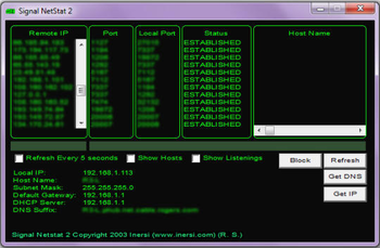 Signal Netstat screenshot