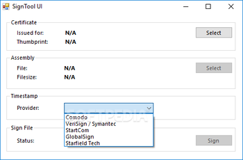 SignTool UI screenshot