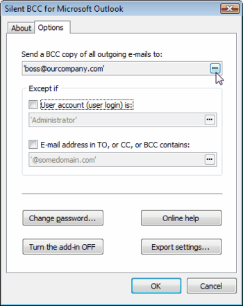 Silent BCC for Microsoft Outlook screenshot