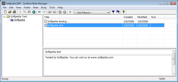 SimBust Note Manager screenshot