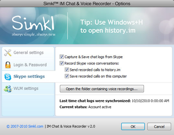 Simkl IM Chat Voice Recorder screenshot 2