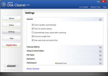 Simnet Disk Cleaner 2011 screenshot 4