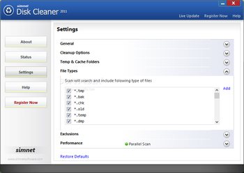 Simnet Disk Cleaner 2011 screenshot 5