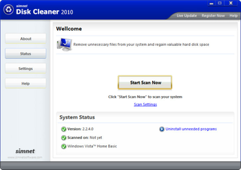Simnet Disk Cleaner 2011 screenshot