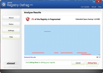 Simnet Registry Defrag 2011 screenshot 2