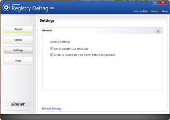 Simnet Registry Defrag 2011 screenshot 3