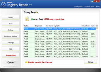 Simnet Registry Repair screenshot 4