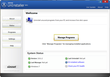 Simnet UnInstaller 2011 screenshot