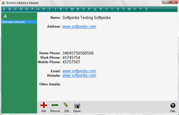 Simnor Address Keeper 2006 screenshot