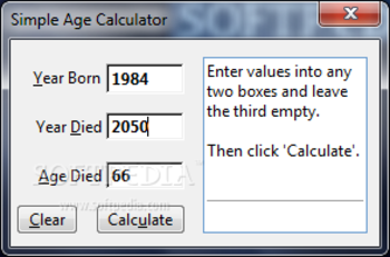 Simple Age Calculator screenshot
