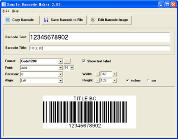 Simple Barcode Maker screenshot