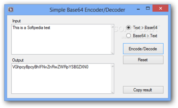 Simple Base64 Encoder/Decoder screenshot