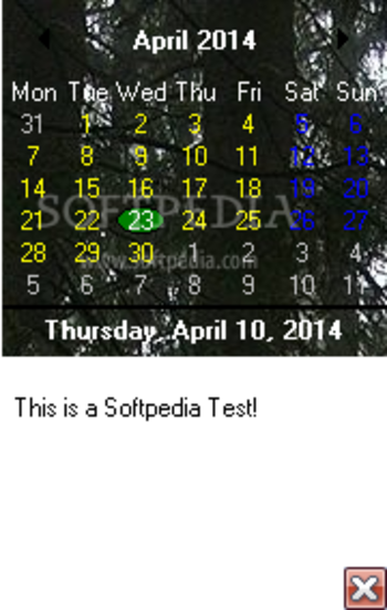 Simple Desktop Calendar screenshot