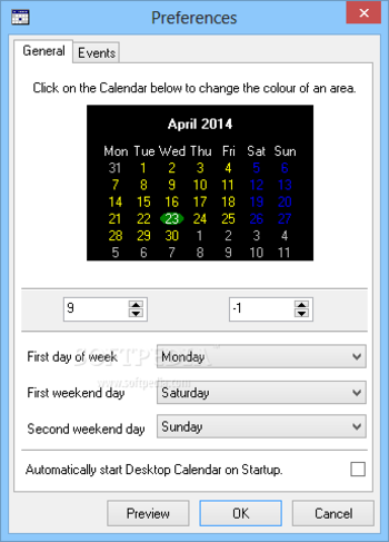 Simple Desktop Calendar screenshot 2