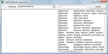 Simple Dictionary Application screenshot