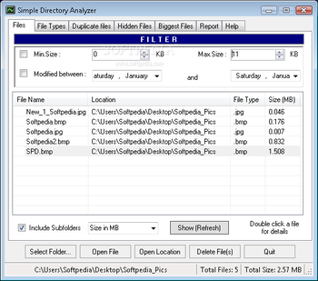 Simple Directory Analyzer screenshot