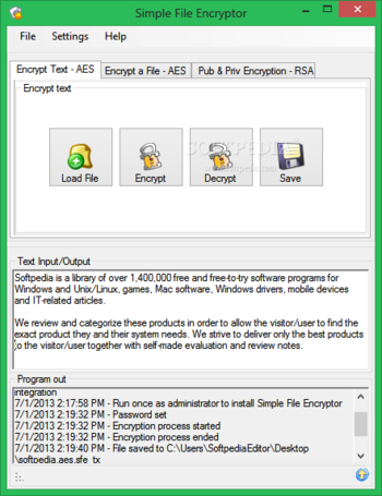 Simple File Encryptor screenshot
