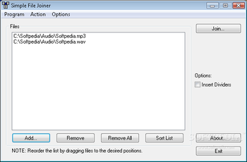 Simple File Joiner screenshot