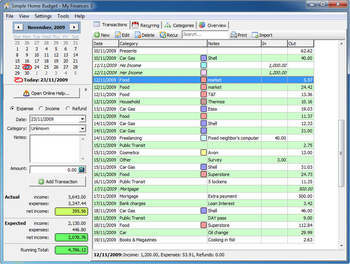 Simple Home Budget Lite screenshot