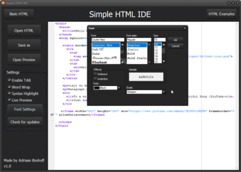 Simple HTML IDE screenshot 2