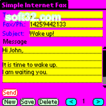 Simple Internet Fax for Palm screenshot 2