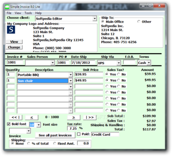 Simple Invoice Lite screenshot