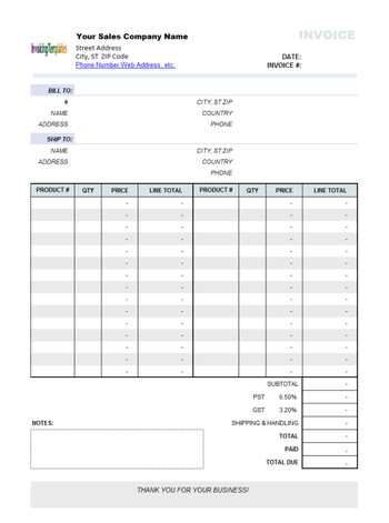 Simple Invoice Template screenshot
