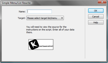 Simple Menu/List Rewrite for Dreamweaver screenshot 2