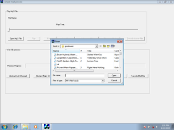 Simple MP3 Process screenshot