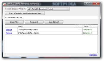 Simple MS Excel Document Converter screenshot