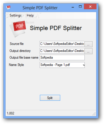 Simple PDF Splitter screenshot