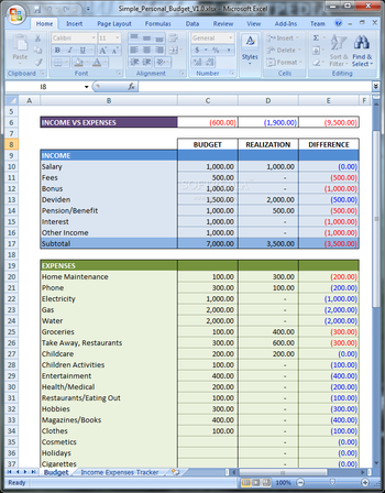 Simple Personal Budget screenshot