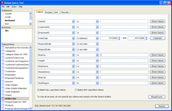 Simple Query Tool screenshot